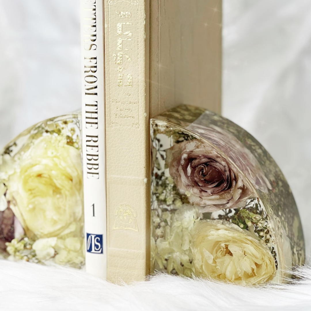 Wild Coast Flowers Epoxy Bookends
