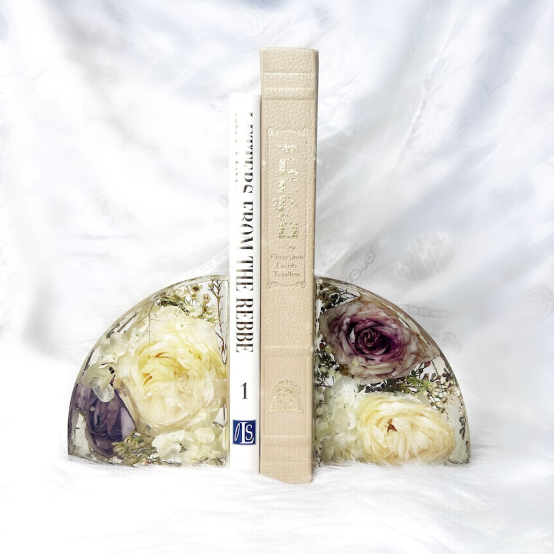 Wild Coast Flowers Epoxy Bookends