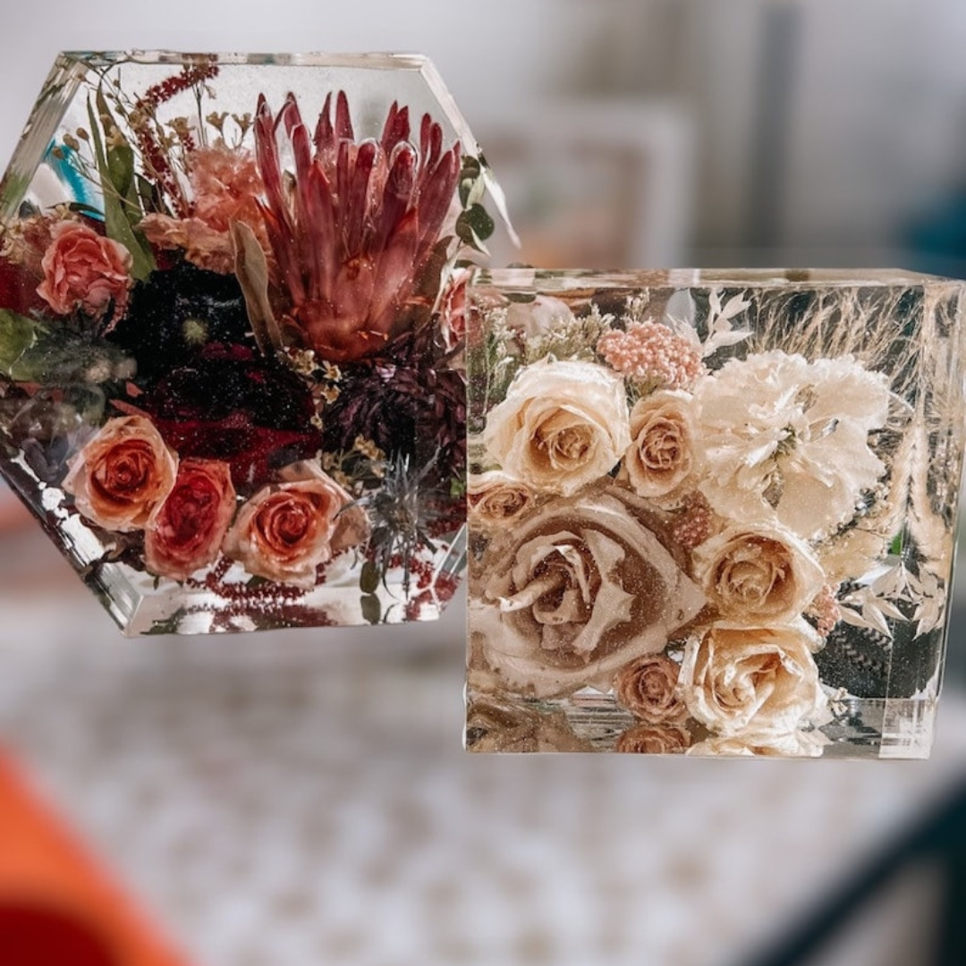 Bouquet Bliss Epoxy Bookends