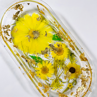 Yellow Ivory Flower Epoxy Resin Dish thumbnail