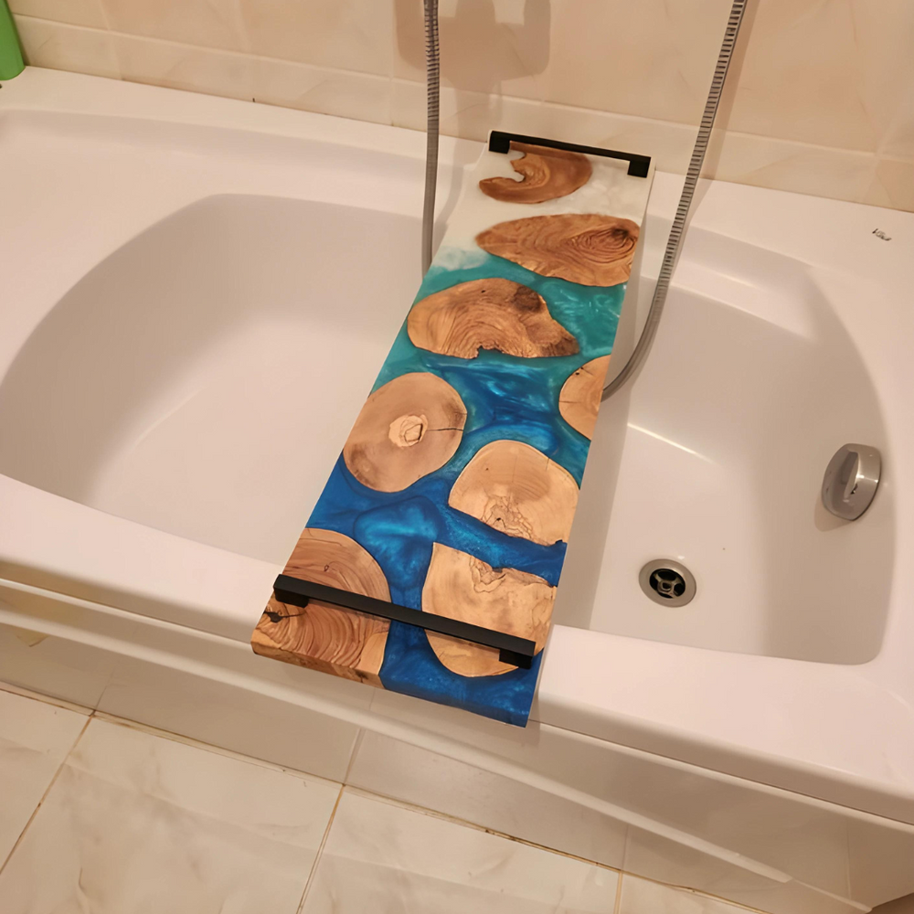 Live Edge Epoxy Bathtub Trays