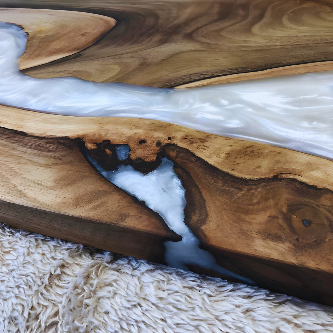 Live Edge Epoxy Resin Tub caddy