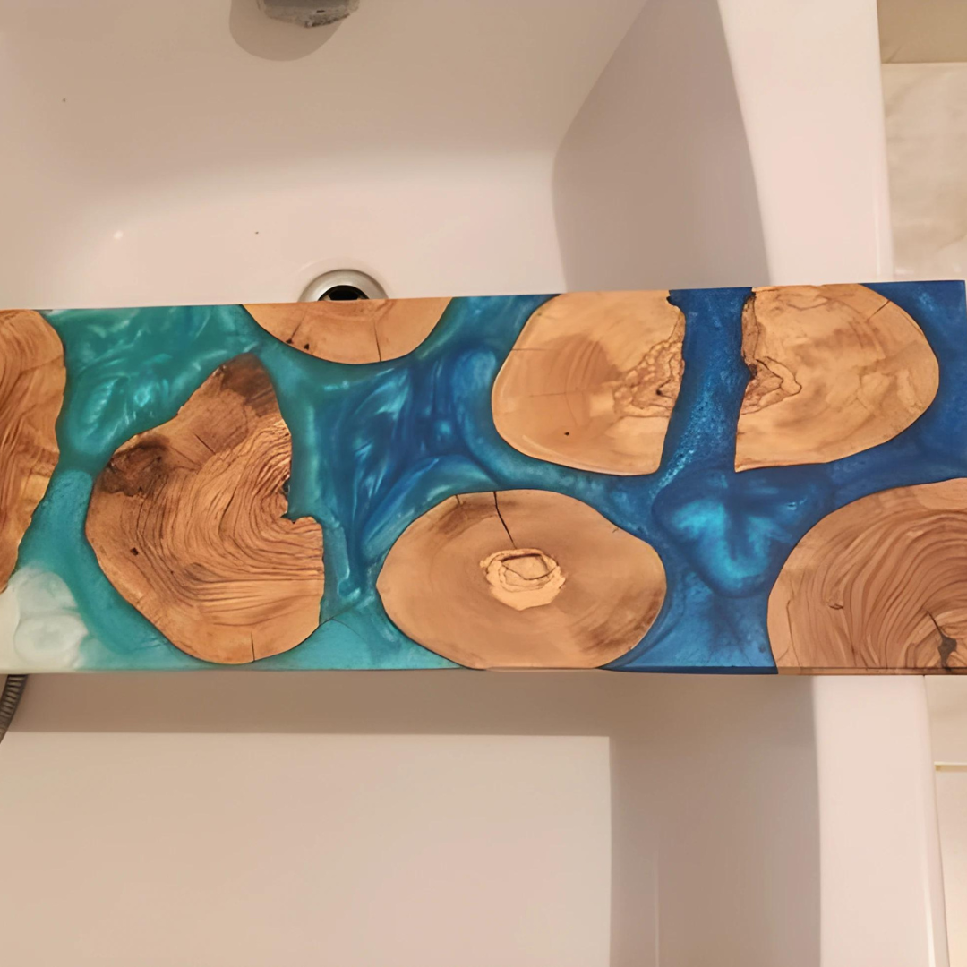 Live Edge Epoxy Bathtub Trays