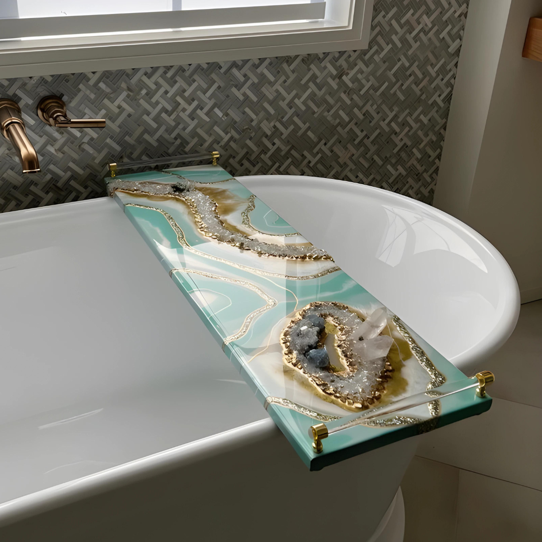 Geode Epoxy Bathtub Trays