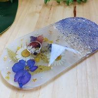 Natural Flower Blue Epoxy Tray thumbnail
