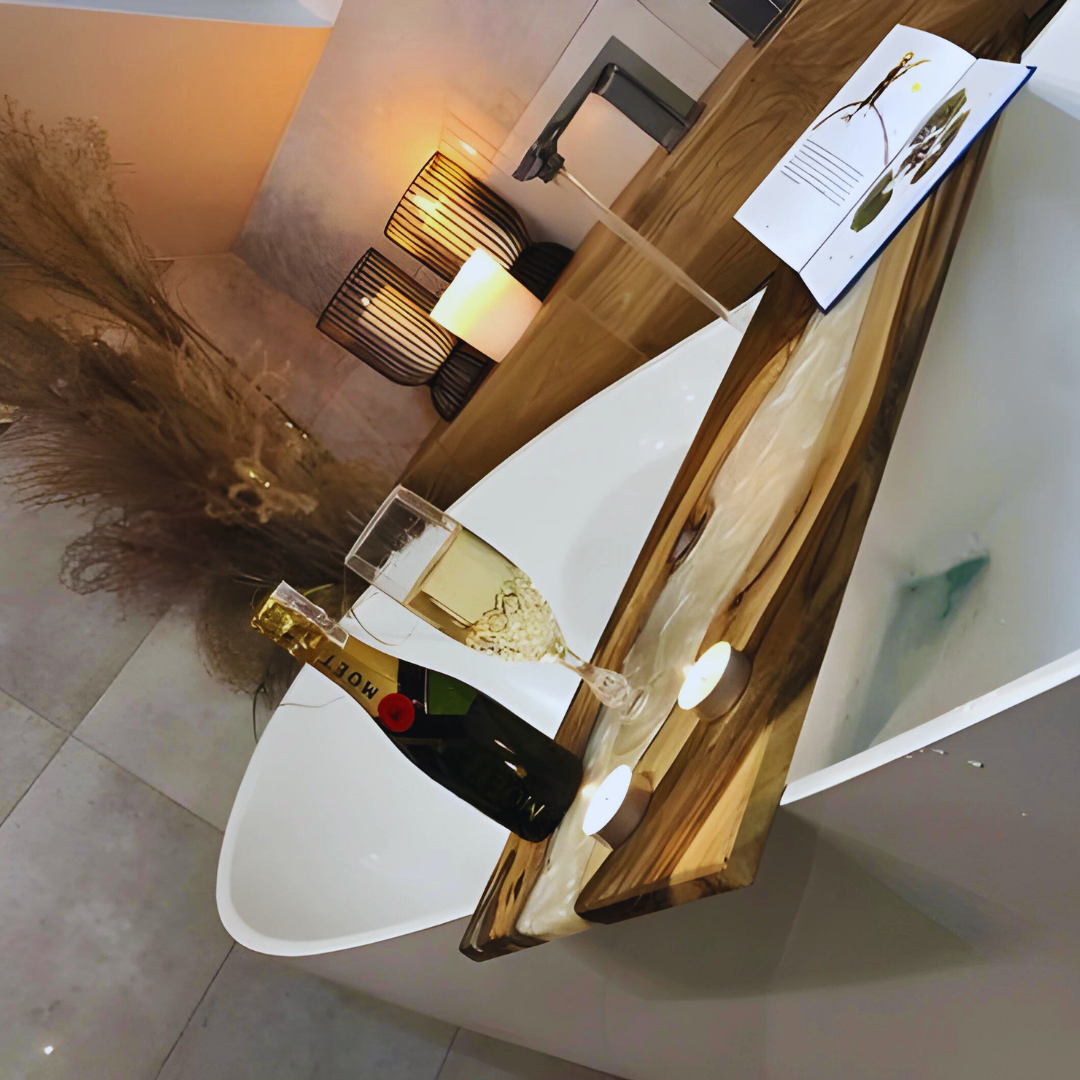 Live Edge Epoxy Resin Tub caddy
