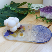Natural Flower Blue Epoxy Tray thumbnail