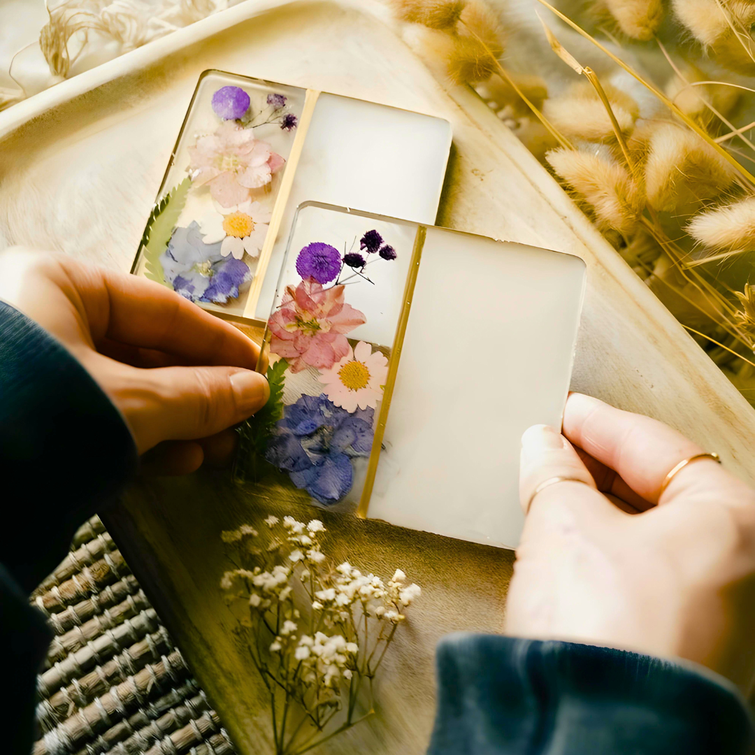 Floral Aesthetic Epoxy Coaster