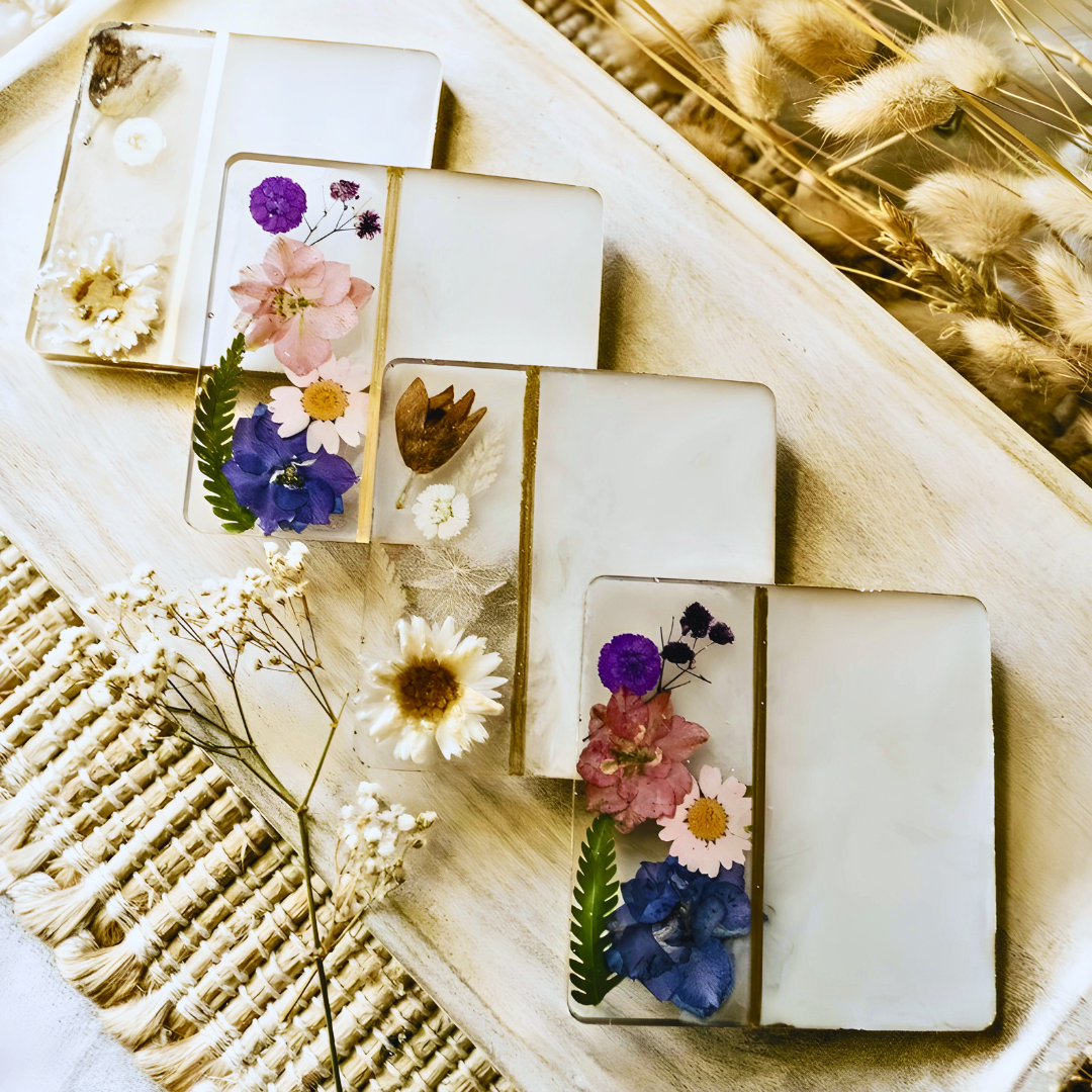 Floral Aesthetic Epoxy Coaster