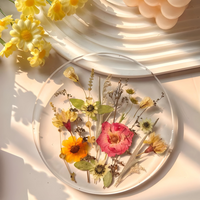 Colorful Pressed Real Flowers Coasters thumbnail