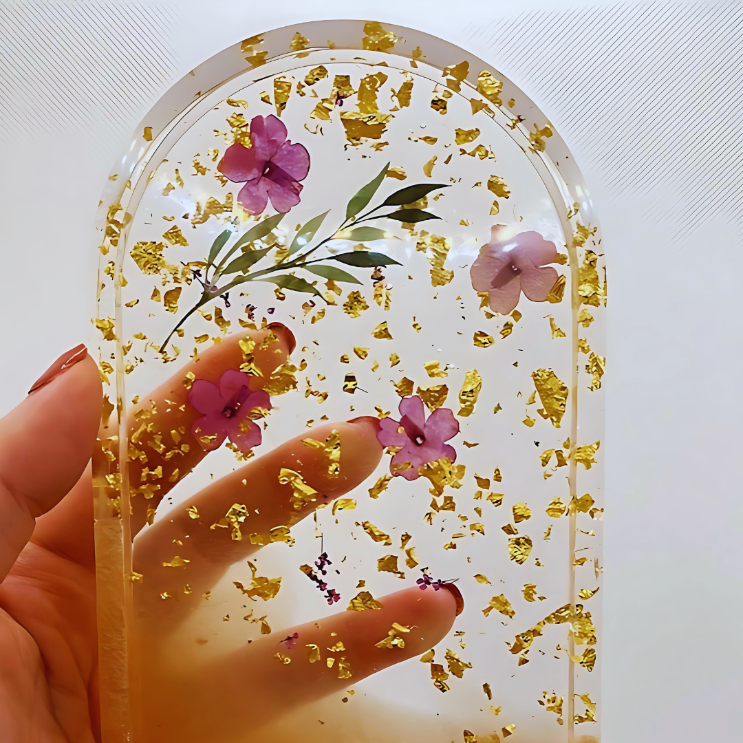 Pink Daisy Resin Jewelry Tray