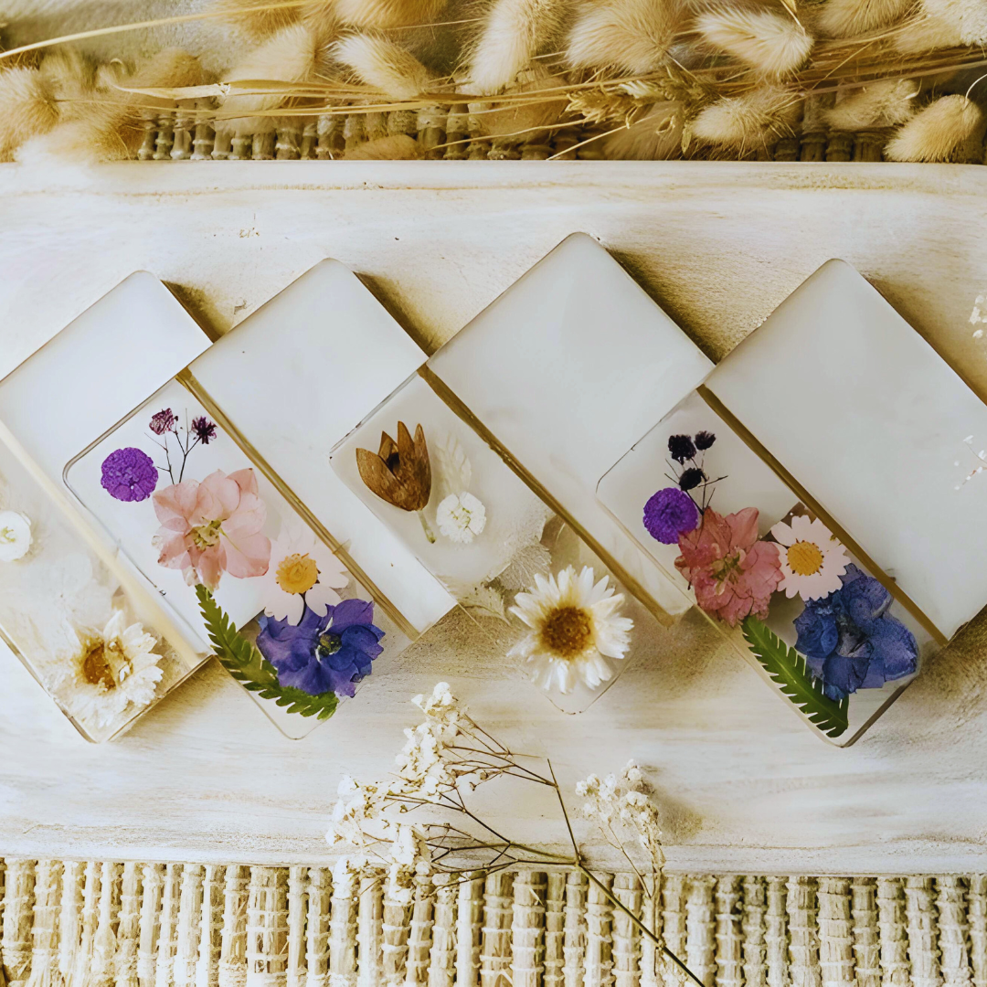 Floral Aesthetic Epoxy Coaster