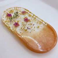 Pink Daisy Resin Jewelry Tray thumbnail