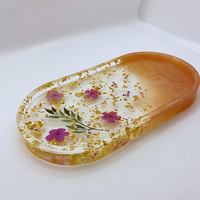 Pink Daisy Resin Jewelry Tray thumbnail