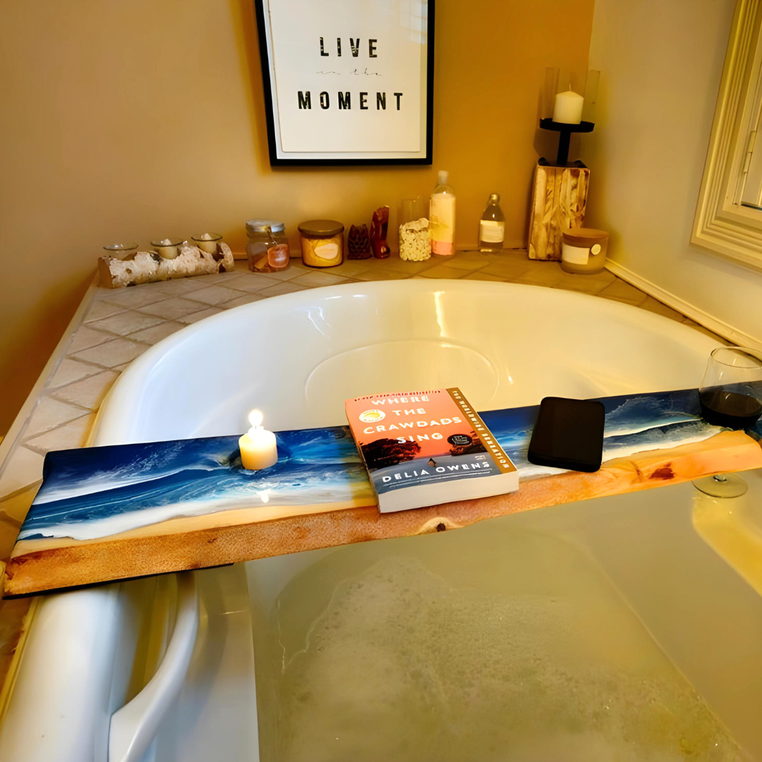 Beach Theme Epoxy Bathtub Tray