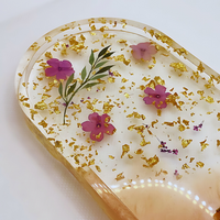 Pink Daisy Resin Jewelry Tray thumbnail