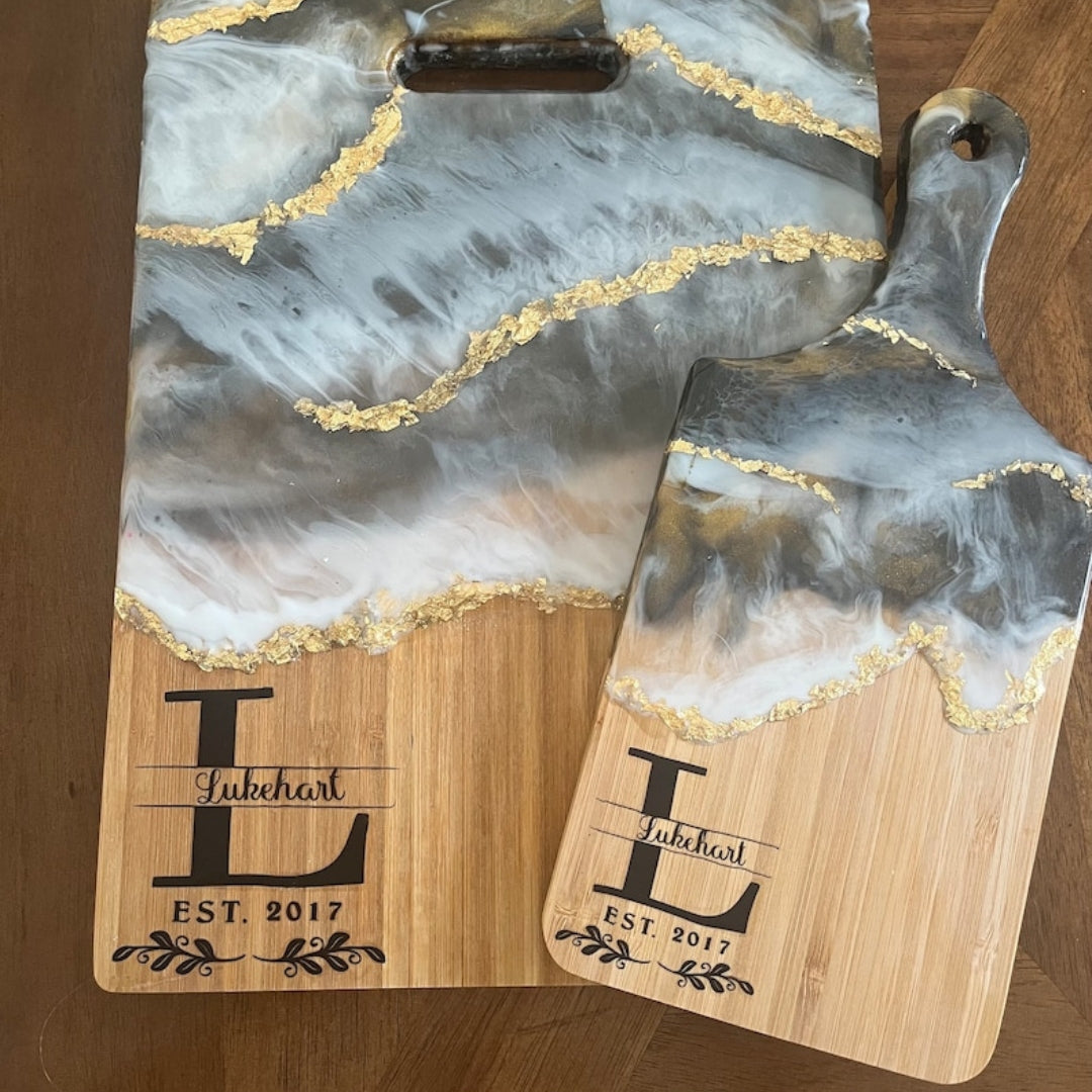 Ocean Wave Personalize Epoxy Charcuterie Board