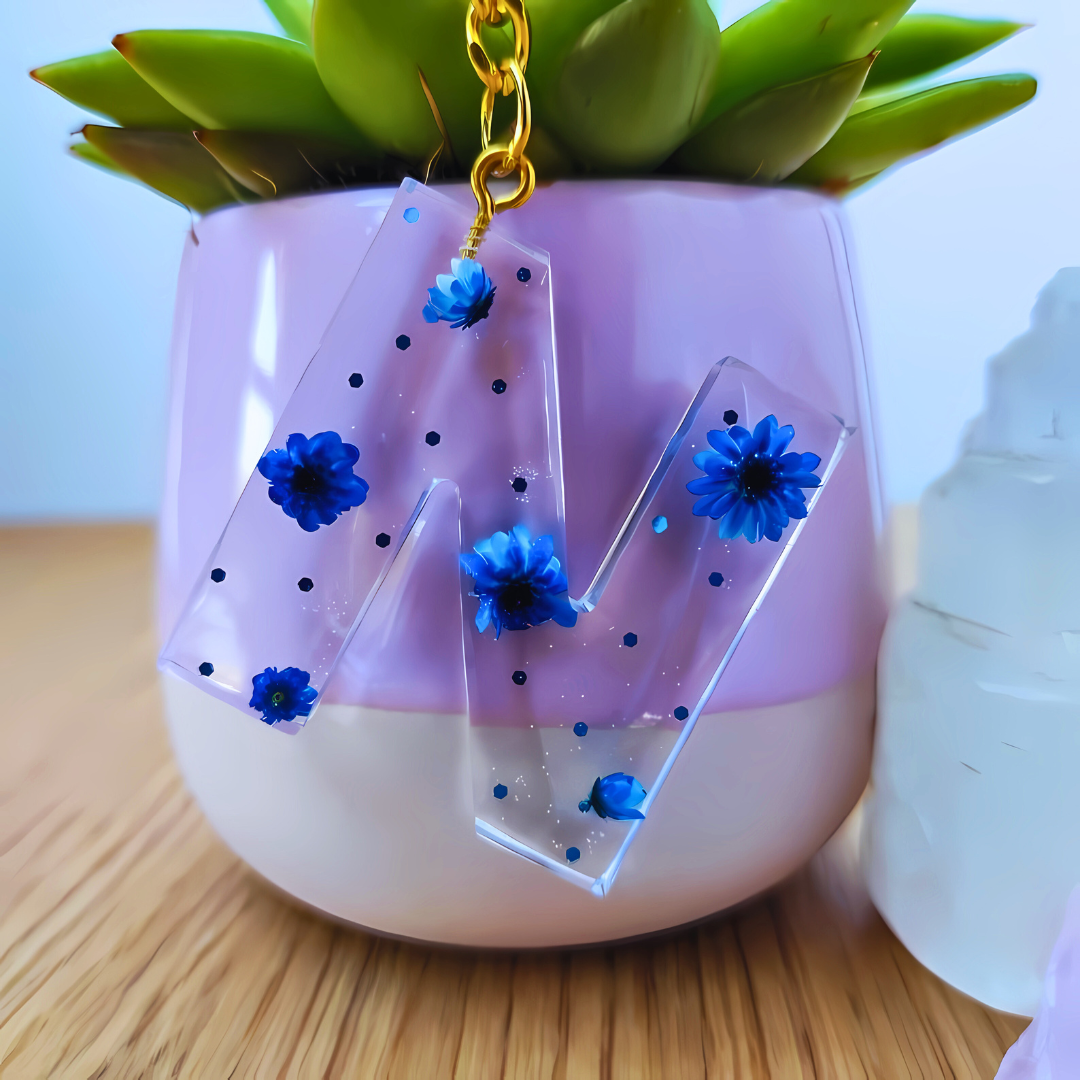 Floral Fusion Resin Key Rings