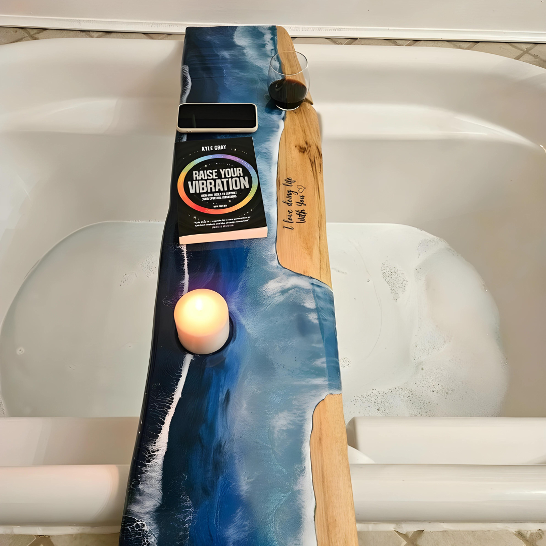 Ocean Whisper Resin Bathtub Tray