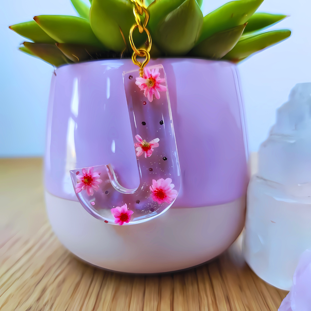 Floral Fusion Resin Key Rings