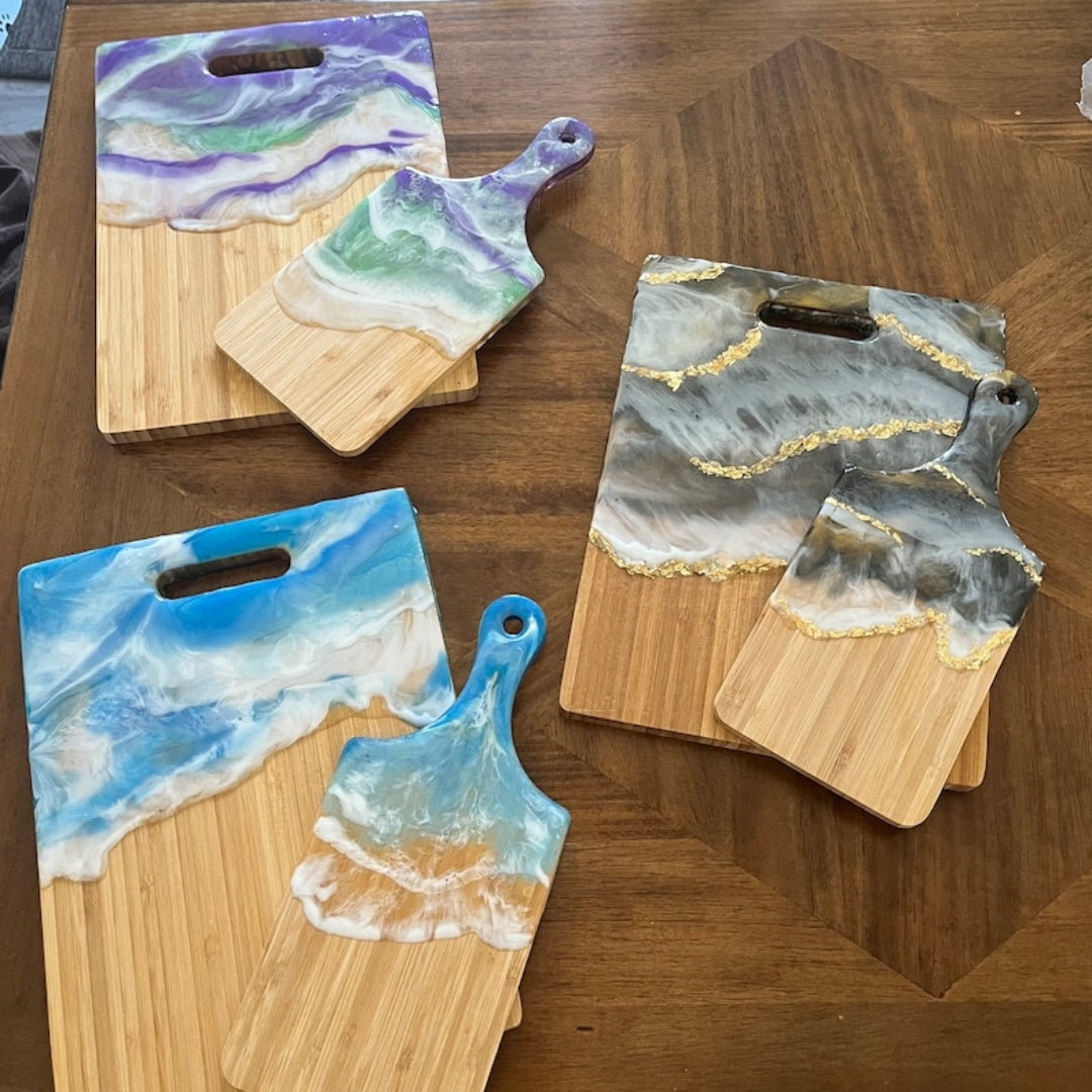 Ocean Wave Personalize Epoxy Charcuterie Board