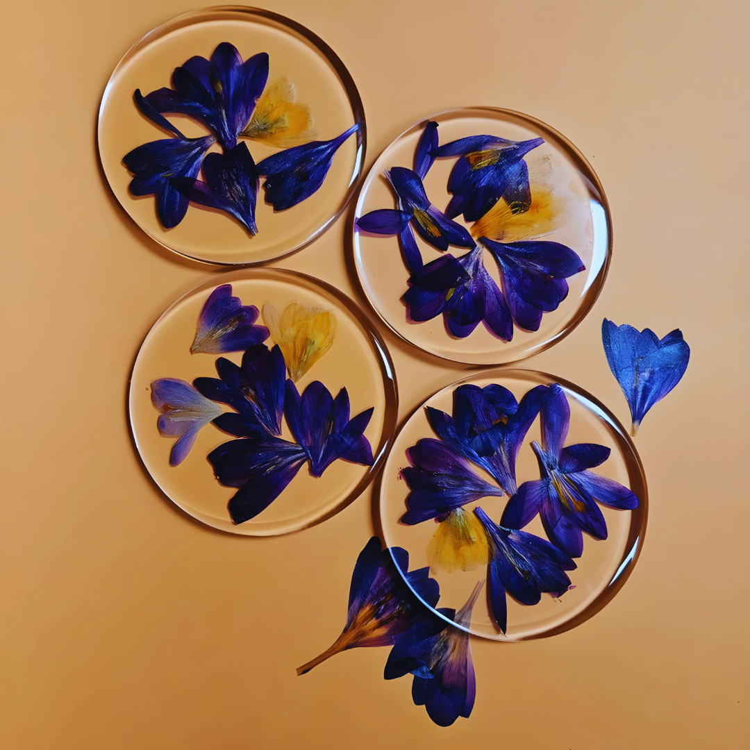 Preserved Real Flowers Coasters