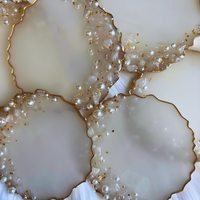 Geode Pearl Epoxy Coasters thumbnail