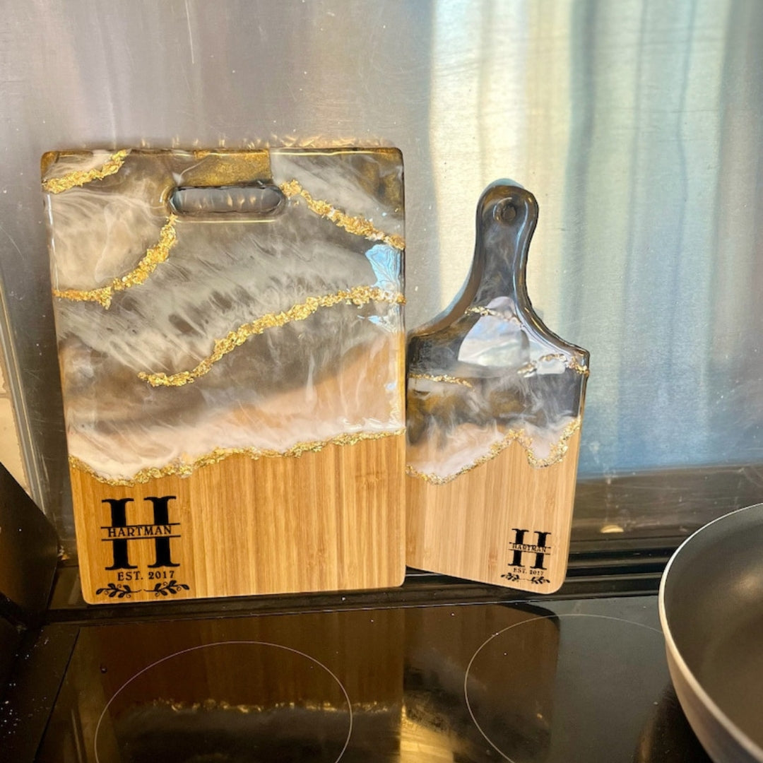 Ocean Wave Personalize Epoxy Charcuterie Board