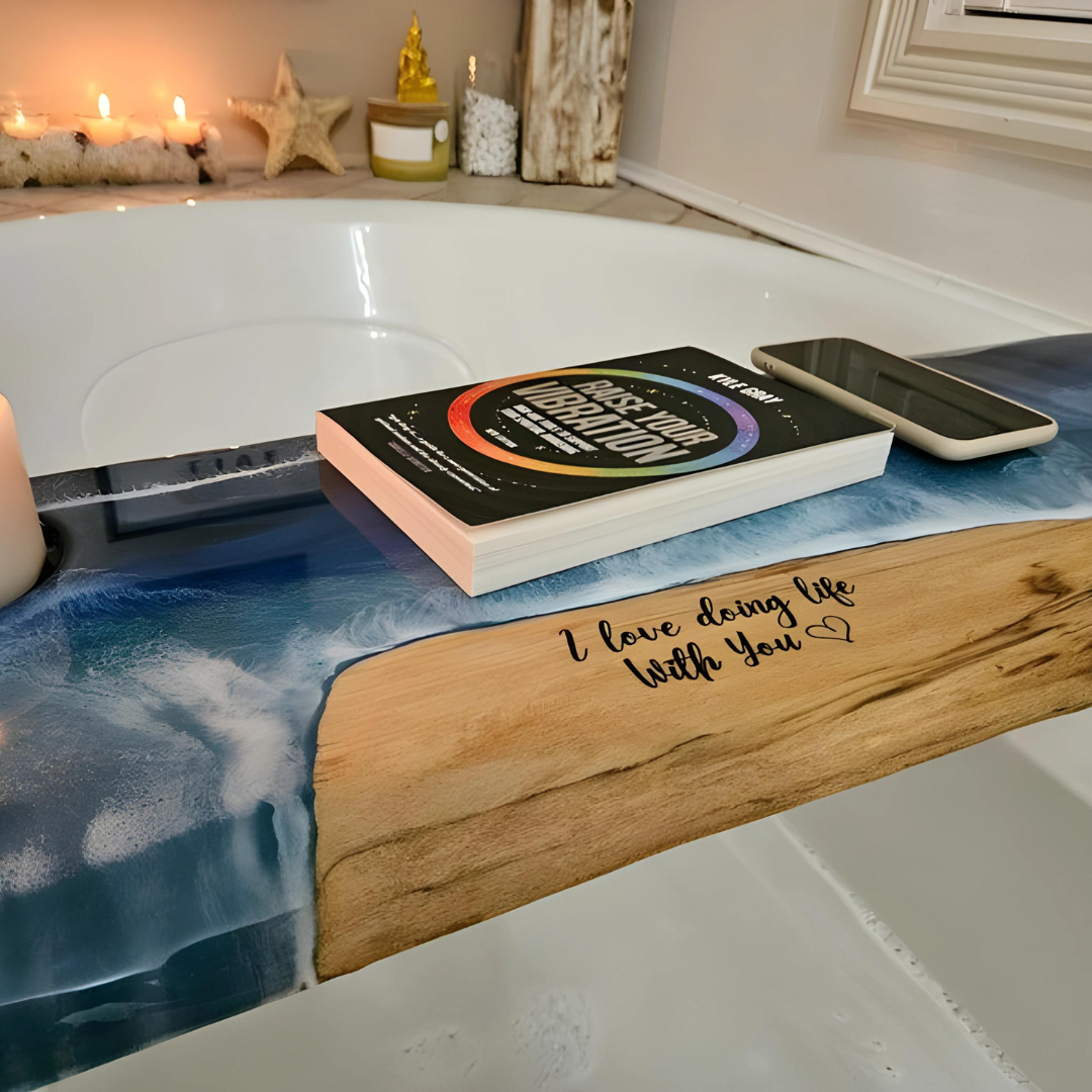 Ocean Whisper Resin Bathtub Tray