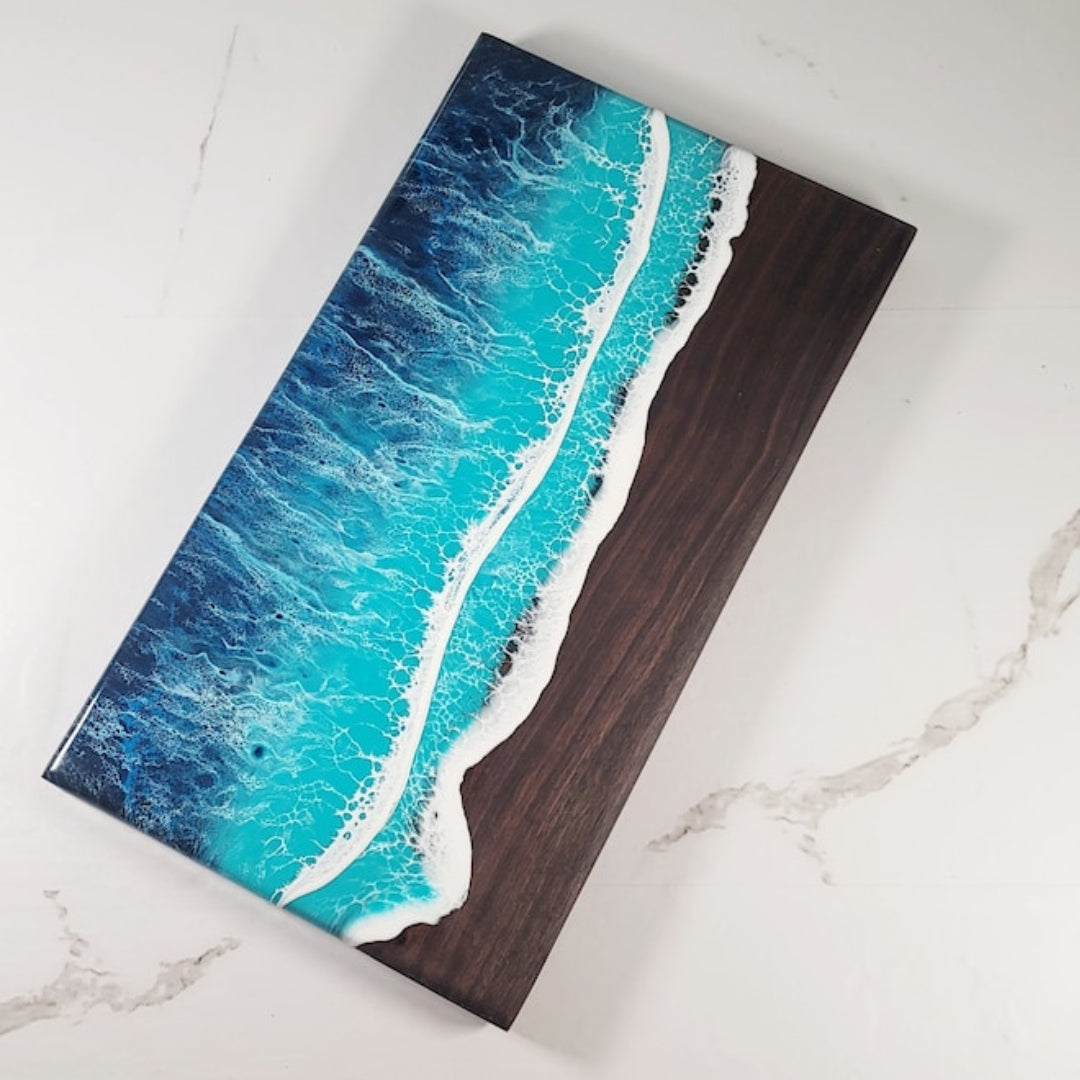 Ocean Wave Walnut Epoxy Charcuterie Board