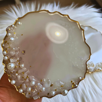 Geode Pearl Epoxy Coasters thumbnail