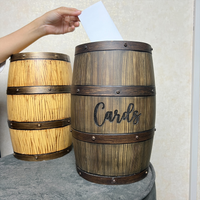 Wood Barrel Card Boxes for Wedding Receptions thumbnail