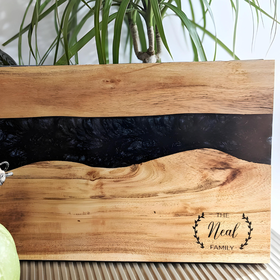 Personalized Epoxy And Wood serving Trays
