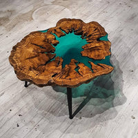 Resin Live Edge Wooden Table thumbnail