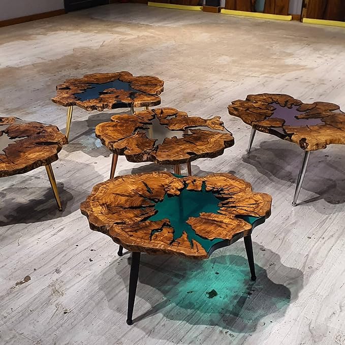 Resin Live Edge Wooden Table
