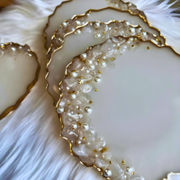 Geode Pearl Epoxy Coasters thumbnail