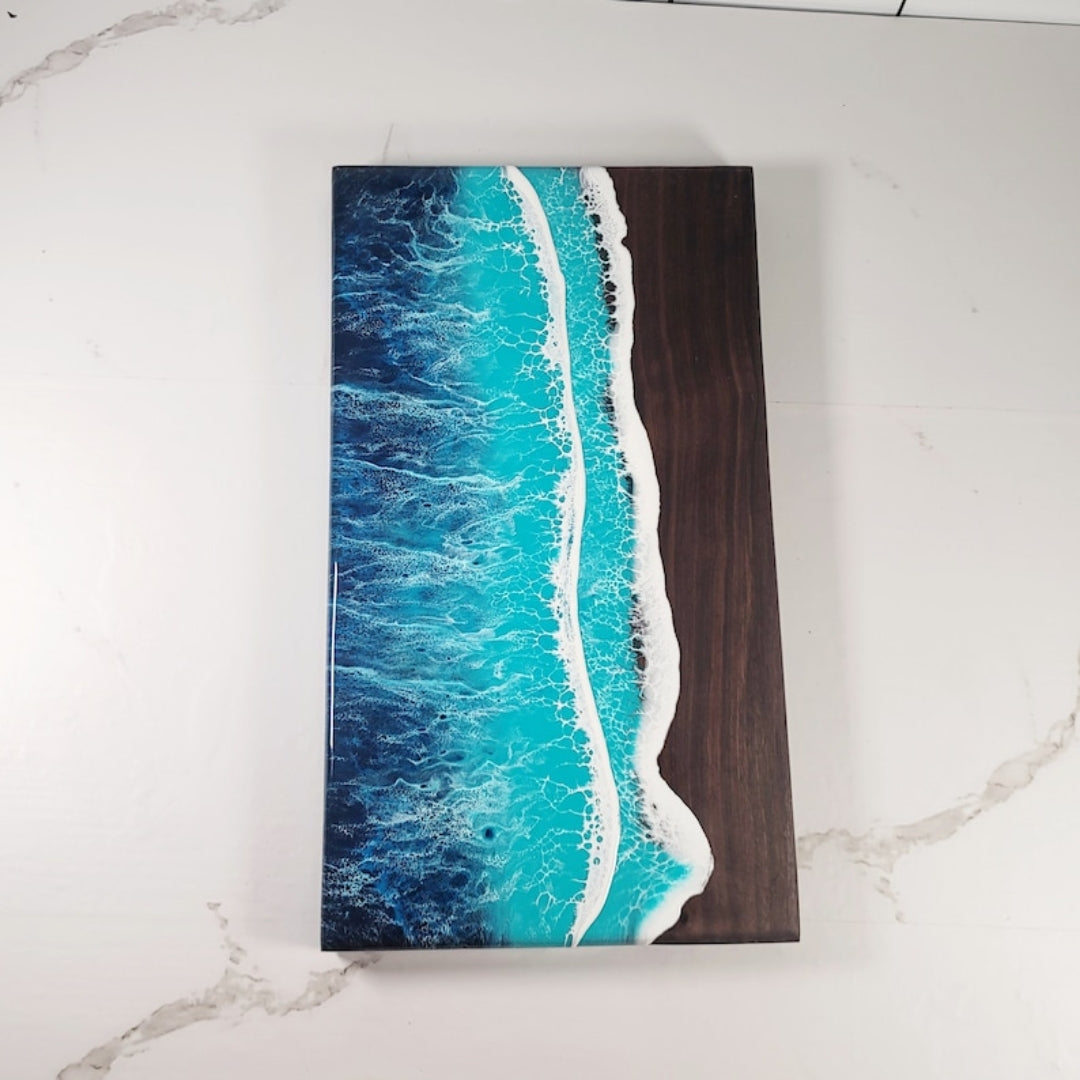 Ocean Wave Walnut Epoxy Charcuterie Board