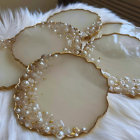 Geode Pearl Epoxy Coasters thumbnail
