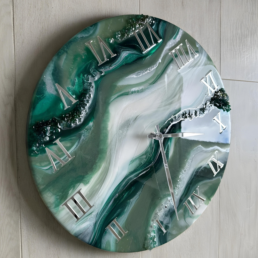 Handmade Epoxy clock for Home Décor