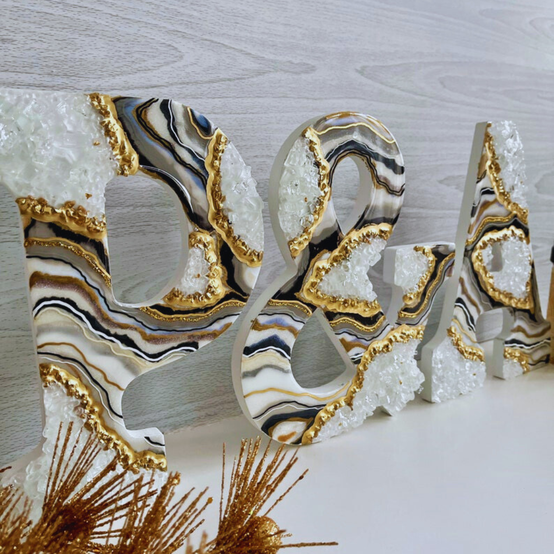 Crystal Cove Geode Resin Letters