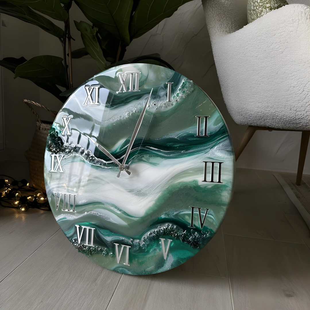 Handmade Epoxy clock for Home Décor
