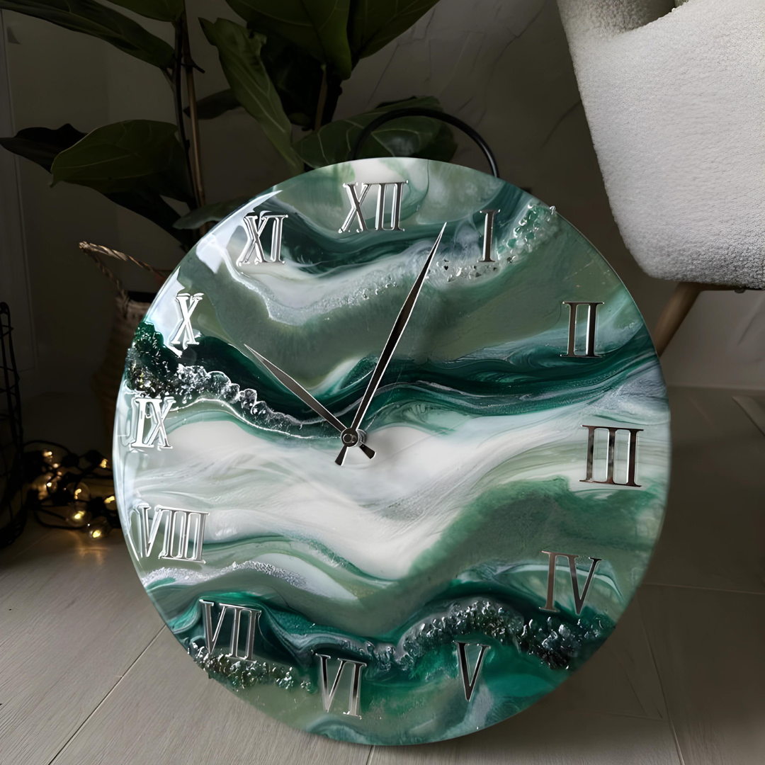 Handmade Epoxy clock for Home Décor