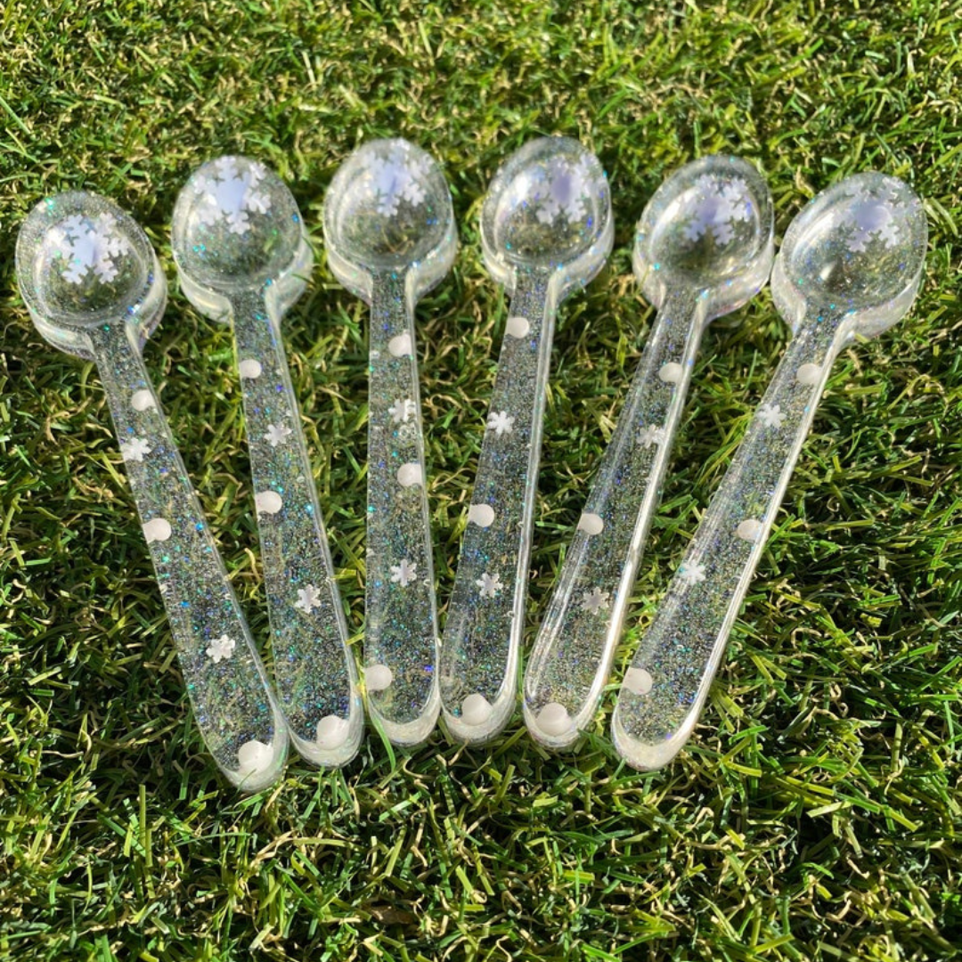 Epoxy Resin Snowflake Spoons