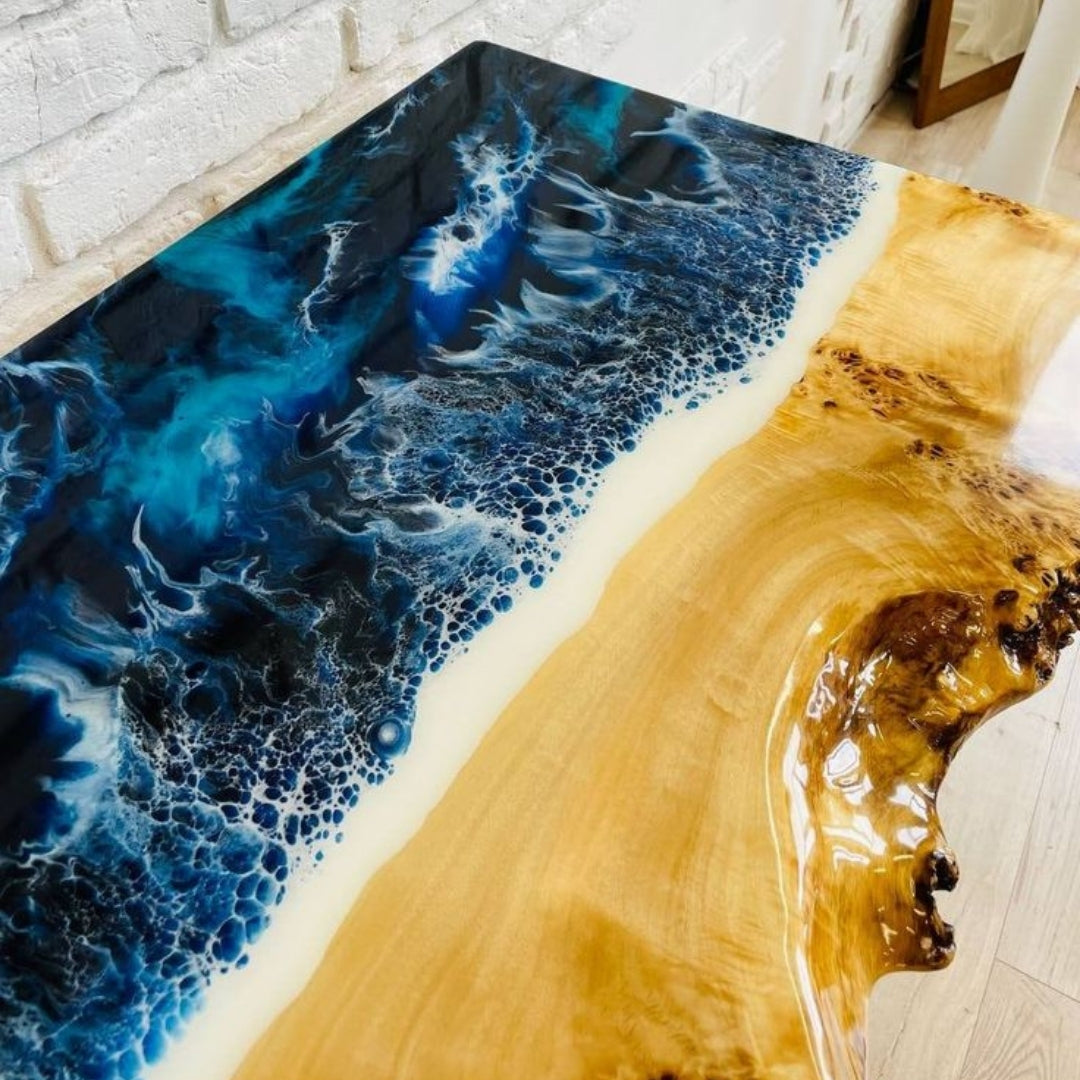 Ocean Effect Epoxy Console Table