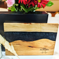 Personalized Epoxy And Wood serving Trays thumbnail
