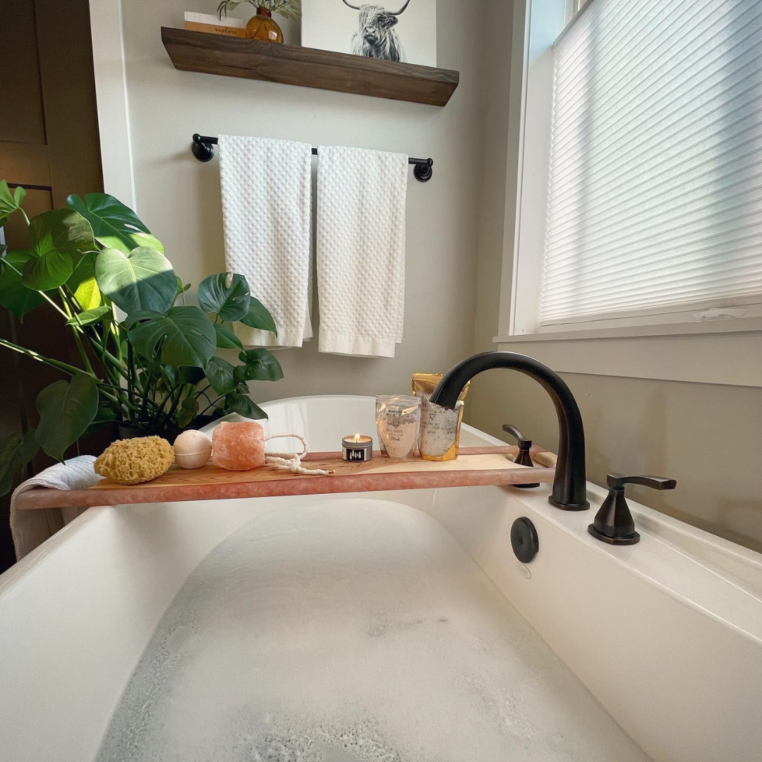 Epoxy and Wood Bathtub  Tray