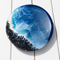 Beach Theme Epoxy Resin Coaster thumbnail