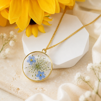 Crystal  Epoxy Resin Floral Neckless thumbnail