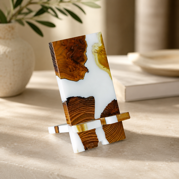 Applewood Epoxy Phone Stand