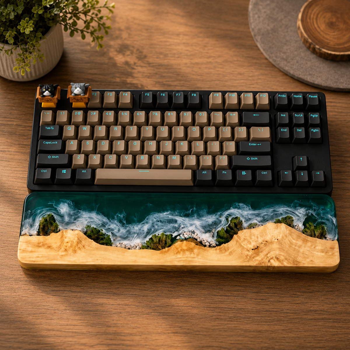 Green Epoxy Beach Wrist Rest